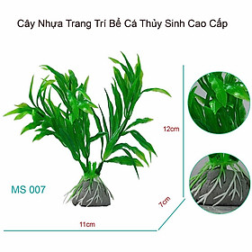 Cây Giả Thủy Sinh 12cm Nhựa Cao Cấp - Trang Trí Bể Cá, Hòn Non Bộ An Toàn MS007
