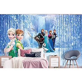 Tranh dán tường 3d công chúa elsa - tránh dán phòng bé - tranh dán tường mầm non TB25