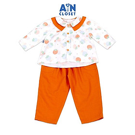 Bộ quần áo Dài bé gái họa tiết Quả Dâu Quần Cam cotton - AICDBGSYF1R5 - AIN Closet