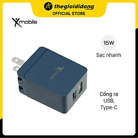 Mua Adapter sạc 2 cổng USB Type C 15W Xmobile DS165-NB Xanh Navy - Hàng Chính Hãng