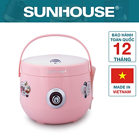 Nồi cơm điện nắp gài Sunhouse Happy Time HTD8521P (1.8 Lít) - Hồng - Hàng chính hãng