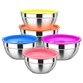 Kitchen Mixing Bowls,Nesting Salad Bowls Set Stainless Steel Bowls with Airtight