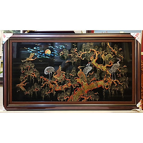 Mua TRANH SƠN MÀI ĐẮP NỔI THẾP VÀNG -TÙNG HẠC TRƯỜNG XUÂN
