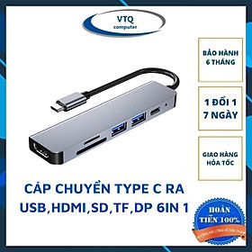 Mua Bộ Chuyển Đổi 6 Trong 1 đa năng cổng chuyển đổi chia cổng USB 3.0 tốc độ 500Mb/s SD  TF  4K HDMI cho MacBook lap