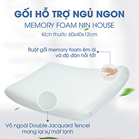 Mua  MEMORY FOAM  Ruột gối cao su non hỗ trợ ngủ ngon NIN House 60x40x12cm cho người lớn  người già cao cấp