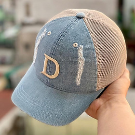 Nón kết, mũ lưỡi trai Chữ cái vải jeans phối lưới form chuẩn thời trang đường phố siêu đẹp