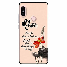 Ốp lưng in cho Xiaomi Mi A2 Mẫu Thư Pháp Nhẫn Nền Hồng