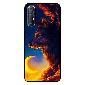 Ốp lưng dành cho Oppo Reno 3 Pro mẫu Sói Và Mặt Trăng