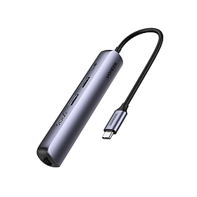 Mua Hub chuyển đổi Ugreen USB-C sang 2*USB3.0+  HDMI + RJ45 + PD hỗ trợ 4K CM418- hàng chính hãng