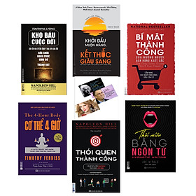 combo Bộ Sách 6 Cuốn KHo Báu Cuộc( ĐờiKho báu cuộc đời+Thôi Miền Bằng Ngôn Từ + Bí mật thành công của những người bán hàng xuất sắc + Khởi đầu muộn màng, kết thúc giàu sang + Thói quen thành công – Bí mật để luyện nghĩ giàu, thực hành làm giàu + Cơ thể 4 giờ)Tặng Kèm Postcard Những Câu Nói Của Người Nổi tiếng