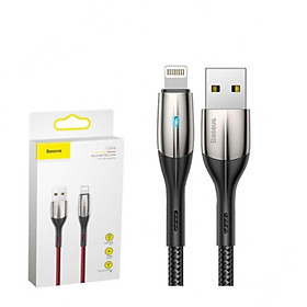 cáp sạc nhanh baseus horizontal iphone ipad 2.4a 1m 2m - dây sạc bọc dù led cao cấp giao mầu ngẫu nhiên - hàng chính hãng
