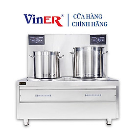 Bếp từ công nghiệp đôi 12KWx2 mặt phẳng Viner