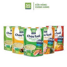 Combo 5 Cháo Tươi Baby SG Food 240g (Gà, Thịt Bằm, Tôm, Lươn, Cá Hồi)