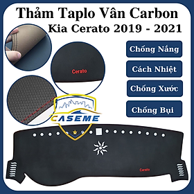 Thảm da Taplo vân carbon Cao cấp dành cho xe Kia Cerato 2019-2021