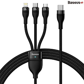 Cáp Sạc Nhanh Đa Năng 3 in 1 Baseus Flash Series Ⅱ One-for-three Fast Charging Cable Type-C/USB to M+L+C 100W  Hàng chính Hãng
