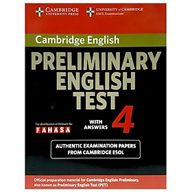Ảnh bìa Cambridge Preliminary English Test 4 Student's Book with Answers
