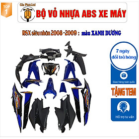 [TẶNG TEM]Bộ vỏ nhựa dàn áo màu XANH DƯƠNG gắn xe wave RSX SIÊU NHÂN( MỚI ) -RSX 100 đời 2008 đến 2009 - nhựa cao cấp loại 1 