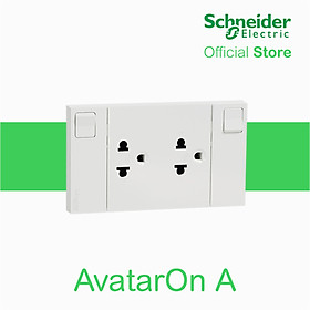 Hình ảnh Ổ cắm đôi 3 chấu 16A có công tắc, size E AvatarOn A - Schneider Electric - M3T-SIS-WE