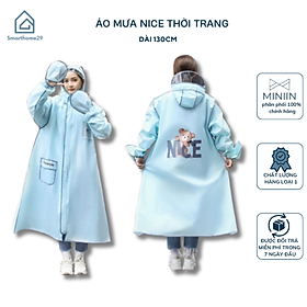 Mua Áo Mưa Thời Trang Họa Tiết Gấu Nice Thiết Kế Thân Dài Có Kính Chắn Mưa Và Bao Tay Tiện Lợi- CÓ 4 MÀU - LOẠI 1 - HÀNG CHÍNH HÃNG MINIIN