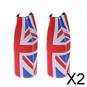 2x2pcs Britain UK Flag Beer Bottle Cooler Beverage Sleeve Holder Party Favour