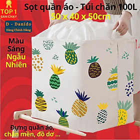 Túi vải Canvas đựng quần áo - Sọt đựng đồ túi chăn 100L cao cấp gấp gọn, chống thấm nước - Giỏ đựng đồ, chăn mền  - Chính hãng D Danido - Màu sáng (Ngẫu nhiên)