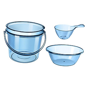 Water Bucket Set, Water Storage Bucket, Household Use with Handle, Fishing Bucket, Laundry Bucket, Bathing Household Bucket for Camping, Gardening