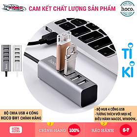 Bộ Hub Chia Cổng USB Hoco HB1 - Chia 1 Thành 4 Cổng USB Cho Macbook, Dell, Máy Tính Window, Linux,... Hàng Chính Hãng