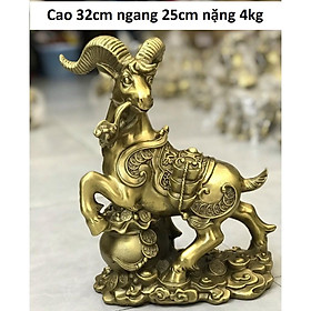 Mua Tượng dê ngậm gậy như ý bằng đồng MS184a