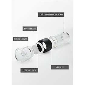 Bình lọc trà travel Samaglas C002C (238ml) - Nâu