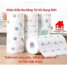 Cuộn Khăn Giấy Lau Đa Năng, Khăn Giấy Thấm Dầu Mỡ Nhà Bếp Có Thể Giặt Sử Dụng Lại Nhiều Lần