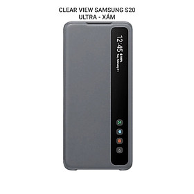 Bao Da Clear View Dành Cho Samsung Galaxy S20 Ultra Model EF-ZG988 Màu Đen- Hiển Thị Thông Tin Trên Màn Hình Thông Minh - Full Box Nguyên Seal
