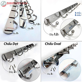Móc Treo Quần Áo Inox SUS304 Nhiều Mẫu - Nhiều độ dài 6 đến 8 chấu