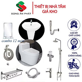 Mua Combo Thiết Bị Vệ Sinh  Bộ Combo Thiết Bị Vệ Sinh 12 Món 028 – Thiết Bị Nhà Tắm Giá Kho