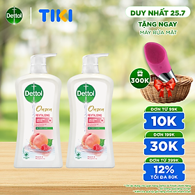 COMBO 2 CHAI SỮA TẮM  DETTOL ONZEN DƯỠNG DA ĐÀO & PHÚC BỒN TỬ (950G/CHAI)