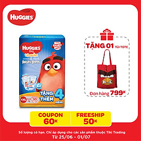 Tã Quần Huggies Dry gói trung Angry Birds phiên bản giới hạn XXL30 (30 Miếng) - Tặng 4 miếng