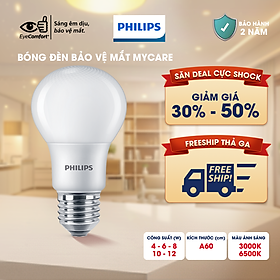 Bóng đèn PHILIPS LEDBULB Mycare A60 -Công suất (4W,6W,8W,10W,12W) bảo vệ mắt