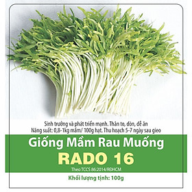 Mua Hạt giống Rau mầm rau Muống RADO 16 100gram - nãy mầm cực mạnh