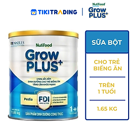 Sữa Bột GrowPLUS+ Biếng Ăn (Xanh) cho trẻ tăng cân khoẻ mạnh 1+ Lon 1,65KG
