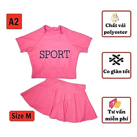 Đồ bơi nữ - bé gái tay ngắn 29-48kg, quần giả váy tạo cảm giác tự tin mọi hoạt động - HN.Store