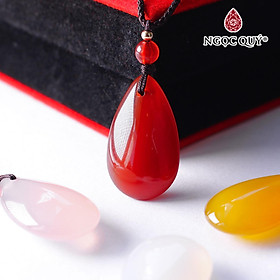 Mặt dây chuyền hình giọt nước đá mã não 32x18x8mm - Ngọc Quý Gemstones