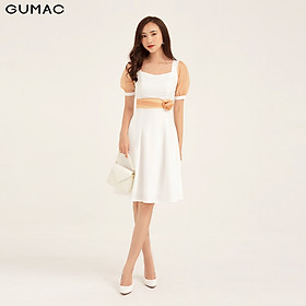 Đầm eo hoa tay phối GUMAC DB159