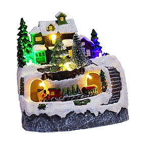 House Collectible Building Ornaments Light up Snow Scene Collection for Bookshelf Holiday Indoor Girls Boys