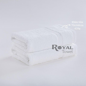 Bộ gồm 2 khăn tắm 70x140cm Royal Towel chất cotton mềm mịn, thấm hút, nhanh khô