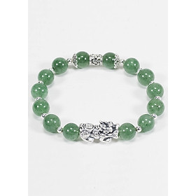 Vòng Thạch Anh Dâu Xanh Phối Tỳ Hưu Bạc (8mm) Ngọc Quý Gemstones