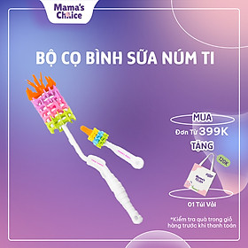 Bộ Cọ Rửa Bình Sữa Núm Ti Mama’s Choice, Tay Cầm Xoay 360 Độ, Chất Liệu Silicone Cao Cấp và Mềm Mại