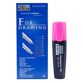 Combo Trọn Bộ Bút Vẽ Kỹ Thuật Marvy 4600 (13 Cây) - Tặng Bút Dạ Quang Marvy 45 (Hồng) 