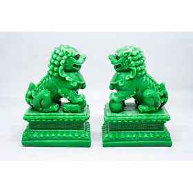 Mua Cặp tượng Kỳ Lân phong thủy bằng đá xanh ngọc cao 12cm