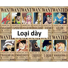 Bộ 11 tấm truy nã 11 siêu tân tinh Onepiece wanted poster size A4, A5, A6