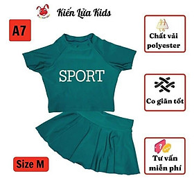 Đồ bơi bé gái tay ngắn 29-48kg, quần giả váy tạo cảm giác thoải mái trong mọi hoạt động - Kiến Lửa