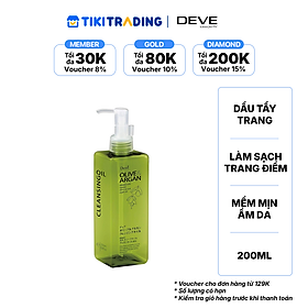 Dầu tẩy trang chiết xuất dầu olive & argan DEVE (200ml/chai)